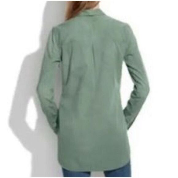 MADEWELL Womens Tomboy Work Shirt Sz S EUC Green Button-Up 100% Cotton 47515 - Picture 3 of 13